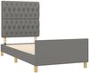 Einzelbett mit Kopfteil Stoff Dunkelgrau 90x190 cm Bild 4