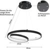 ZMH Pendelleuchte Esstisch Hängelampe LED: 40CM Schwarz Hängend Lampe Dimmbar Hängeleuchte Design Esszimmerlampe Modern Esstischlampe mit Fernbedienung Pendellampe für Wohnzimmer Schlafzimmer Küche Bild 5