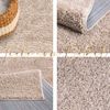 Teppich Wohnzimmer Hochflor Shaggy - 200x200cm - Beige Einfarbig Uni Flauschig Modern Boho Deko Teppiche Weich Schlafzimmer Bild 4