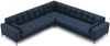 Micadoni Symmetrisches Ecksofa Mamaia 6-Sitzer Strukturierter Stoff Neve Blau schwarze Beine Bild 2