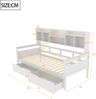 Multifunktionales Sofa Bett Weiß 90x200 Metall Konstruktion 150kg Tragkraft Schubladen Staufächer Lattenrost Tagesbett Jugendzimmer Gästezimmer Kompakt Bild 3