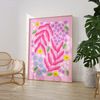 Palmenblatt Poster · Geschenkidee · Abstrakte Bunte Blumen · Florale Illustration im Modernen Minimal Stil · Print ohne Rahmen - 30x40cm Bild 3