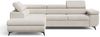 GRAINGOLD Ecksofa L-Form Argon L, Couch mit Wellenfeder, mit Schlaffunktion und Bettkasten, Velour-Stoff, Beige Bild 2
