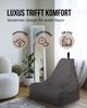 PATCH HOME Lounge Sessel Sitzsack– XXL – Anthrazit, bequemer Sitzsack aus Luxus-Polyester-Gewebe, bereits befüllt Bild 5