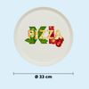 KHG 4er Set Pizzateller, extra groß mit 33cm Durchmesser in XL1 Print, perfekt für Gastro und Zuhause, hochwertiges Porzellan, Spühlmaschinengeeignet & perfekt Stapelbar Bild 2