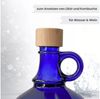 mikken Trinkflasche Henkelflasche 2000 ml blau mit Holzdeckel – Glasballonflasche Blauglas, UV-Schutz, XXL, Lebensmittelecht Bild 4