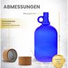 mikken Trinkflasche Henkelflasche 2000 ml blau mit Holzdeckel – Glasballonflasche Blauglas, UV-Schutz, XXL, Lebensmittelecht Bild 2