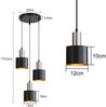 ZMH Hängelampe Esstisch E27 Pendelleuchte Vintage - Küchenlampe Hängend 3 Flammig Esszimmerlampe Schwarz Gold Hängeleuchte Kücheninsel Höhenverstellbar Industrielampe Ohne Leuchtmittel Bild 3