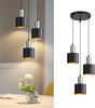 ZMH Hängelampe Esstisch E27 Pendelleuchte Vintage - Küchenlampe Hängend 3 Flammig Esszimmerlampe Schwarz Gold Hängeleuchte Kücheninsel Höhenverstellbar Industrielampe Ohne Leuchtmittel Bild 2