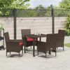 vidaXL Tisch- und Stuhlset mit Kissen 5 pcs Braun PE-Rattan 3379822 Bild 4