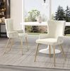 Esszimmerstuhl 6er-Set 85cm×55cm×47cm aus Samt – beige Sitzstühle mit goldfarbenen Metallbeinen Bild 3