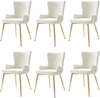 Esszimmerstuhl 6er-Set 85cm×55cm×47cm aus Samt – beige Sitzstühle mit goldfarbenen Metallbeinen Bild 2