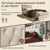 Polsterbett 90x200 cm mit 2 Schubladen, höhenverstellbarem Kopfteil im Scroll-Design, Leinenbett mit Stauraum,inklusive Matratze Bild 5
