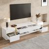Luxuriöser TV-Ständer , TV-Schrank,Hochglanz-Finish , Goldfarbene Kanten , Mit Schubladen und Türen , Moderner Stil , Bietet viel Stauraum für das Wohnzimmer , TV-Möbel Bild 4