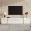 Luxuriöser TV-Ständer , TV-Schrank,Hochglanz-Finish , Goldfarbene Kanten , Mit Schubladen und Türen , Moderner Stil , Bietet viel Stauraum für das Wohnzimmer , TV-Möbel Bild 2