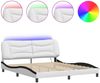vidaXL Bettgestell mit LED ohne Matratze "Hvar" Weiß und Schwarz 180x200 cm 3213954 Bild 2