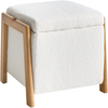 Pouf mit Stauraum EDLAND Bouclé 45 cm 43 cm Weiß Bild 4