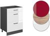 Küchenunterschrank R-Line Weiß Hochglanz 60 cm AP Marmor Vicco Bild 5