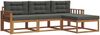 vidaXL Outdoor-Sofagarnitur mit Kissen 4 pcs Natur und Anthrazit 3367400 Bild 2