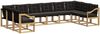 vidaXL Outdoor-Sofagarnitur mit Kissen 10 pcs Weiß und Schwarz 3389918 Bild 2