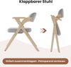 Esszimmerstuhl-Set aus 4, Massivholz mit Leinenbezug & Armlehnen, klappbar, Grau Bild 5