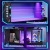 Bestier TV-Schrank Lowboard für 65 Zoll & kleinere TVs, 144.8 x 35 x 52 cm, (Fernsehschrank mit RGB-LED-Leuchten) Fernsehtisch mit verstellbaren Glasböden für Wohnzimmer, Schwarze Bild 2