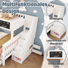 Merax Kinder-Etagenbett, mit Tafel und Schubladen, ohne Matratze, weiß, 90x200 cm & 140x200 cm Bild 3