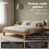 skølm 'Floki' Bett 180x200 cm mit Kopfteil Cord, beige, Bettgestell, natur geölt, Massivholzbett aus Eiche, Doppelbett mit Bettkopf Bild 5