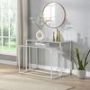 FINEBUY Konsolentisch FB72752 2er Set e Flurtische Metall Glasplatte Modern Industrial (Dekotische 2er Set Weiß Glas Metall Modern), Ablagetische Wohnzimmer, Glastische Platzsparend Bild 2