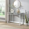 FINEBUY Konsolentisch FB72752 2er Set e Flurtische Metall Glasplatte Modern Industrial (Dekotische 2er Set Weiß Glas Metall Modern), Ablagetische Wohnzimmer, Glastische Platzsparend Bild 4