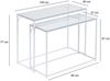 FINEBUY Konsolentisch FB72752 2er Set e Flurtische Metall Glasplatte Modern Industrial (Dekotische 2er Set Weiß Glas Metall Modern), Ablagetische Wohnzimmer, Glastische Platzsparend Bild 3