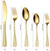 KingLux Besteck-Set 30teilig Hammered Besteck Set Gold Essbesteck für 6 Personen (30-tlg), 6 Personen, Edelstahl Bild 2