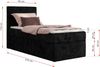 Boxspringbett TILIANO 90x200 Cord inkl. Bettkasten, Einzelbett 7-Zonen Multipocket-Matratze & Topper, Modernes Design mit hohem Kopfteil - Schwarz Cordstoff - H3 - Topper Visco Bild 4
