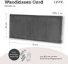 Lycce Wandkissen - Cord, Wandpolster, Rückenkissen Sitzbank, Kopfteil Betten, Polsterung Grau 30x75x4cm Bild 3