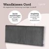 Lycce Wandkissen - Cord, Wandpolster, Rückenkissen Sitzbank, Kopfteil Betten, Polsterung Grau 30x75x4cm Bild 4