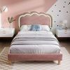 Polsterbett 90x200 cm mit LED mit verstellbarem Kopfteil und LED Beleuchtung, Bettgestell mit Musikmodus,Rosa Bild 2