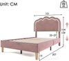 Polsterbett 90x200 cm mit LED mit verstellbarem Kopfteil und LED Beleuchtung, Bettgestell mit Musikmodus,Rosa Bild 5
