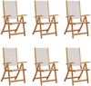 vidaXL Gartenstühle 6 Stk. Klappbar Massivholz Akazie und Textilene 3279239 Bild 2