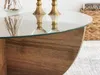 Vente-unique - AYSUN Couchtisch Holz, PlatteGlas TransparentBraun - B 90 cm x H 30 cm x L 90 cm Bild 3