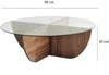 Vente-unique - AYSUN Couchtisch Holz, PlatteGlas TransparentBraun - B 90 cm x H 30 cm x L 90 cm Bild 4