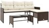 vidaXL Gartensofa in L-Form mit Tisch und Kissen Braun Poly Rattan 365573 Bild 2