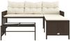 vidaXL Gartensofa in L-Form mit Tisch und Kissen Braun Poly Rattan 365573 Bild 5