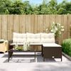 vidaXL Gartensofa in L-Form mit Tisch und Kissen Braun Poly Rattan 365573 Bild 3
