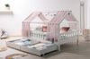 Ticaa Hausbett Kim mit Rausfallschutz und Schubkasten aus Kiefer, Kinderbett 140x200, inkl. Tüll-Set, mit Rollrost Bild 4