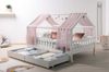 Ticaa Hausbett Kim mit Rausfallschutz und Schubkasten aus Kiefer, Kinderbett 140x200, inkl. Tüll-Set, mit Rollrost Bild 5