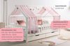 Ticaa Hausbett Kim mit Rausfallschutz und Schubkasten aus Kiefer, Kinderbett 140x200, inkl. Tüll-Set, mit Rollrost Bild 3