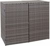 2er-Mülltonnenverkleidung HWC-E25, Mülltonnenbox Mülltonnenabdeckung, Poly-Rattan 2x120l ~ grau Bild 3