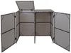 2er-Mülltonnenverkleidung HWC-E25, Mülltonnenbox Mülltonnenabdeckung, Poly-Rattan 2x120l ~ grau Bild 5