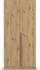 rauch Kleiderschrank Alba, Drehtürenschrank, Garderobenschrank, 2-türig, mit 1 Kleiderstange, 1 Einlegeboden und Schubladeneinsatz, Farbe Eiche Artisan, Holz, Griffstange Grau metallic, Schwarz, 91x197x54cm Bild 2