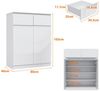 FUFU&GAGA Kommode Weiße Hochglanz-Kommode, Sideboard mit Schubladen, MDF, 3 Größen Bild 2